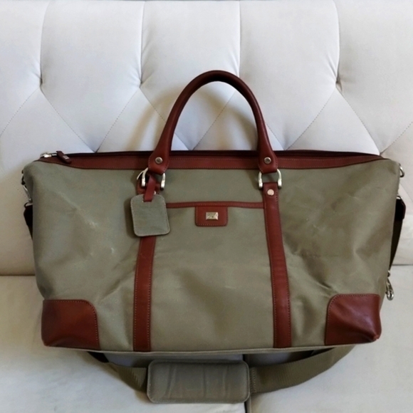 Cutter & Buck Weekender Bag Canvas Leather Duffel 19" - Picture 1 of 15